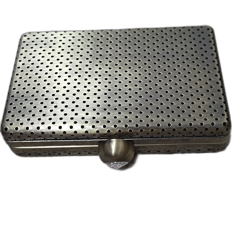 Inge Christopher Clutch Metal Hole Punch Gold Womens Elegant Party Swifties